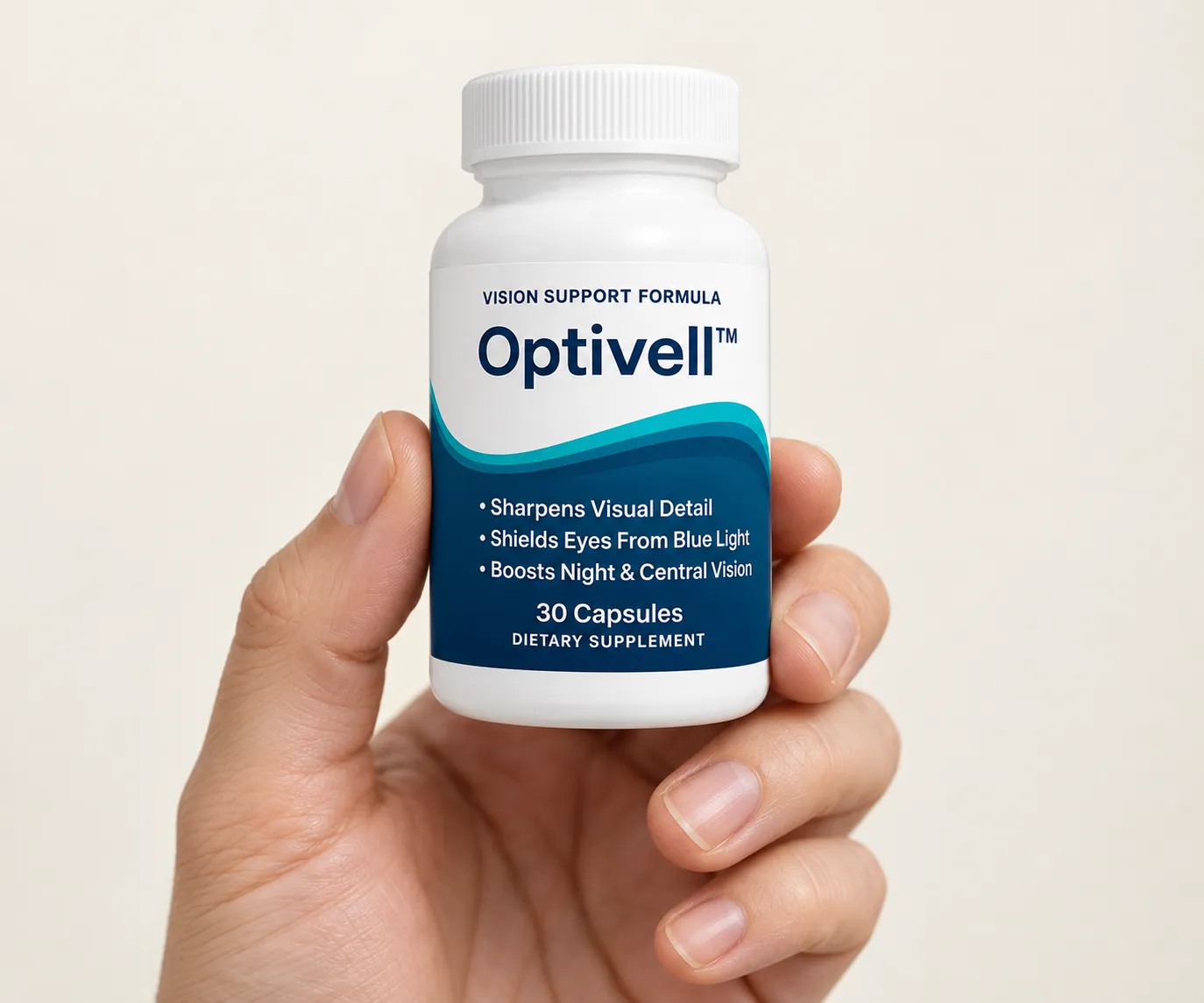 Optivell — the package held in a hand