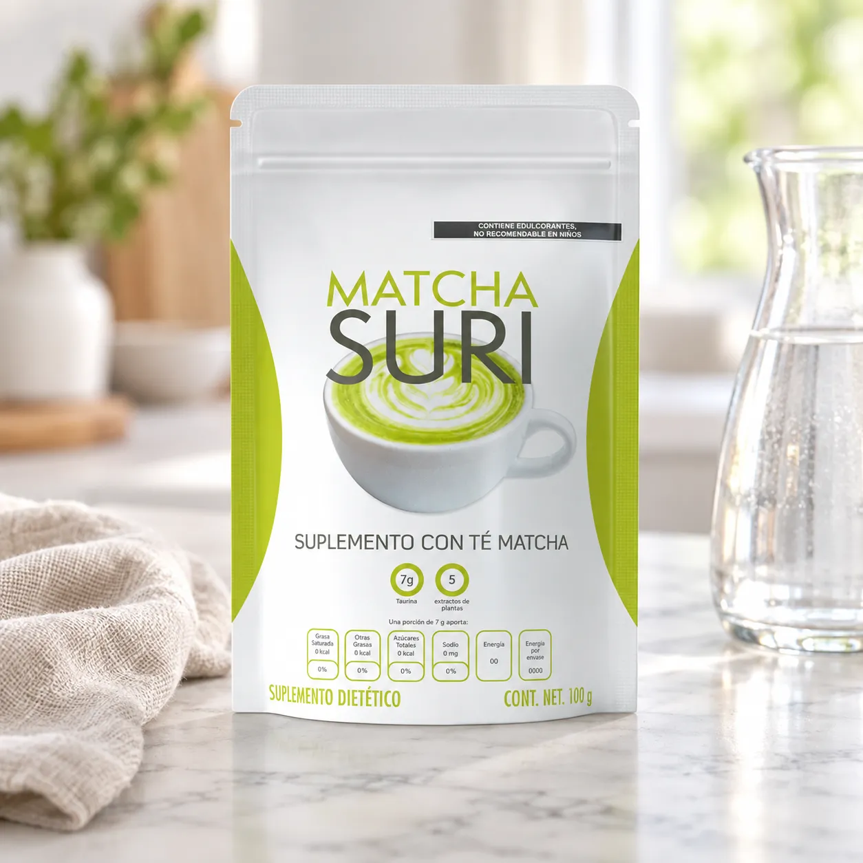 Matcha Suri — the package in everyday use