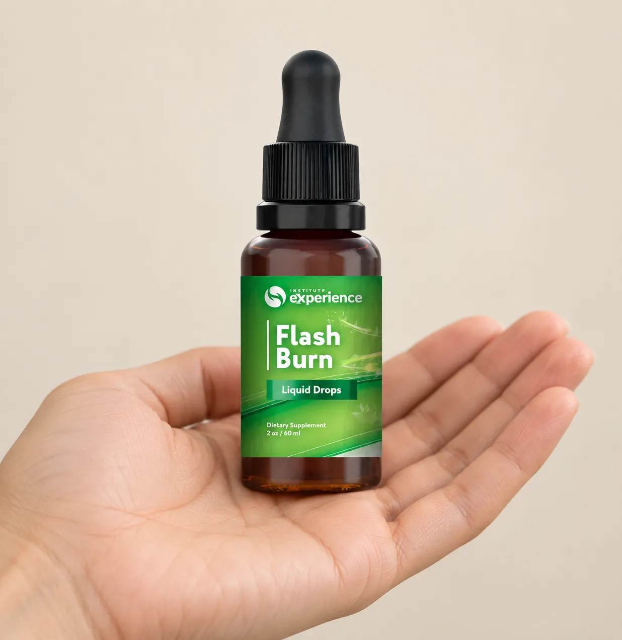 FlashBurn — the package held in a hand