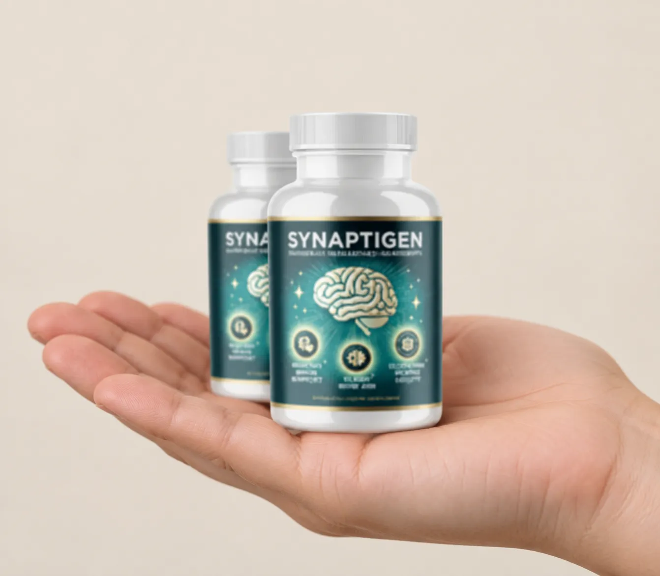 Synaptigen — the package held in a hand