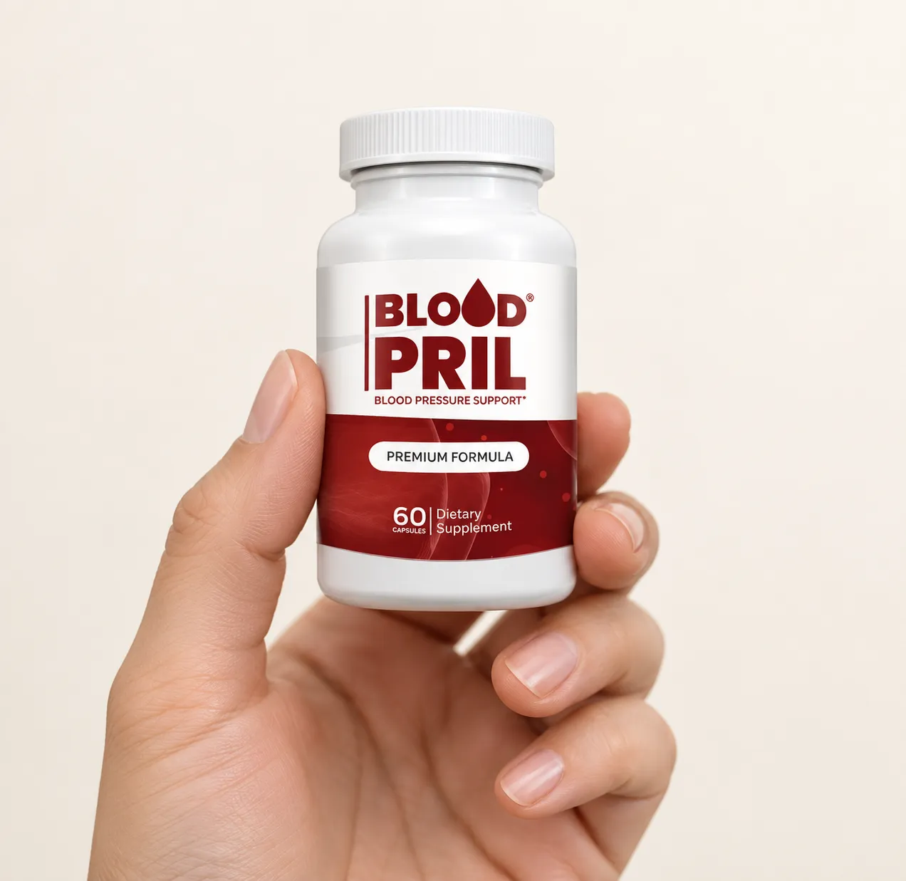 Bloodpril — the package held in a hand